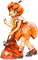 soave anime girl halloween orange brown - Free PNG Animated GIF