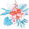 soave deco flowers summer tropical branch blue - 免费PNG 动画 GIF