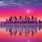 Pink Cityscape with Reflection - gratis png geanimeerde GIF