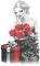 soave woman gift  flowers 8 march red black white - PNG gratuit GIF animé