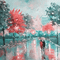 soave background animated painting  rain city - GIF เคลื่อนไหวฟรี GIF แบบเคลื่อนไหว