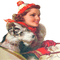 dama invierno navidad dubravka4 - Free PNG Animated GIF