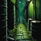 Dark Green Grunge Alleyway - zadarmo png animovaný GIF