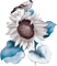 soave deco flowers sunflowers branch blue brown - png gratis GIF animado