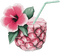 soave deco summer tropical flowers fruit cocktail - png gratuito GIF animata