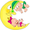 Kaz_Creations Funny Cartoon Babies On Moon - png gratuito GIF animata