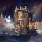 Fantasy Castle at Night - Free PNG Animated GIF