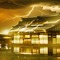 Yellow Japanese Building hit by Lightning Strike - zadarmo png animovaný GIF