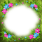 Flowers.Frame.Pink.Blue.Green - By KittyKatLuv65 - PNG gratuit GIF animé