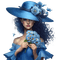 Женщина в голубом - Free PNG Animated GIF