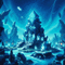 Blue Space Rock Shrine - Free animated GIF Animated GIF