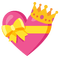 Emoji Kitchen heart with ribbon and crown - png gratis GIF animasi