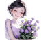 loly33 manga  fille fleur - PNG gratuit GIF animé