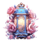 pink blue lantern deco rox - PNG gratuit GIF animé