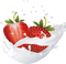Strawberries in Milk - nemokama png animuotas GIF