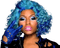 woman blue hair bp - PNG gratuit GIF animé