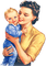 soave woman vintage children mother BLUE BROWN - 無料png アニメーションGIF
