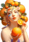 frau, woman, femme, orange, fruit - PNG gratuit GIF animé