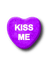Kiss Me.Candy.Heart.White.Purple