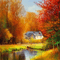 kikkapink autumn background house painting