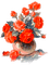 soave deco flowers vintage vase rose blue orange - PNG gratuit GIF animé