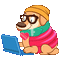 Animated Dog Using Laptop - Free animated GIF Animated GIF
