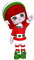 Kaz_Creations Dolls Cookie Elfs Red and Green Christmas - png gratuito GIF animata