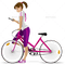 woman with bicycle bp - gratis png geanimeerde GIF