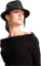 minou-woman in black-hat - gratis png geanimeerde GIF