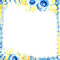 Roses.Frame.Yellow.Blue - By KittyKatLuv65 - PNG gratuit GIF animé