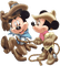 Western Mickey and Minnie - GIF animé gratuit