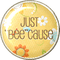 Kaz_Creations Deco Badge Circle Flower Logo Text Just Bee Cause - bezmaksas png animēts GIF