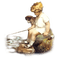 niña perro vintage pescando dubravka4 - Free PNG Animated GIF