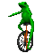 frog on a unicycle - GIF animé gratuit GIF animé