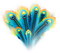 soave deco peacock feathers blue yellow - PNG gratuit GIF animé