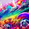 fantasy rainbow background landscape - PNG gratuit GIF animé