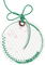 Tag round white Bow green stitching - gratis png geanimeerde GIF