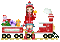 Déco Noël : Train de jouets et fille - 無料のアニメーション GIF アニメーションGIF