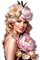 Mujer con flores - безплатен png анимиран GIF