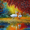 kikkapink autumn background swan lake - Бесплатный анимированный гифка анимированный гифка