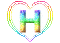 Kaz_Creations Alphabets Colours Heart Love Letter H