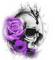 soave deco gothic skull  black white purple - PNG gratuit GIF animé