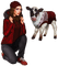 Woman. Winter. Cow, calf. Leila - Ingyenes animált GIF
