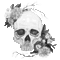 skull schädel crâne deco tube gothic goth gothique dark gif anime animated animation glitter black flower fleur - Free animated GIF Animated GIF