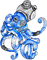 soave deco steampunk octopus black white blue - PNG gratuit GIF animé