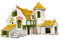 fantasy yellow green house cottage - png gratis GIF animasi