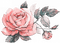 soave deco flowers  pink teal - PNG gratuit GIF animé
