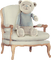 Ours sur Chaise Bleu Pastel :) - darmowe png animowany gif