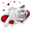 Kaz_Creations Cat Kitten Hearts Love - png gratis GIF animado