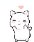 cute cat dancing heart - Gratis animeret GIF
